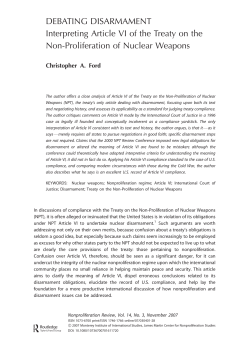 Interpreting Article VI of the Treaty on the Non