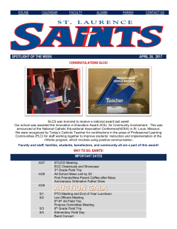 April 26, 2017 - St. Laurence Catholic School