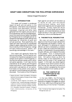 Graft and Corruption: The Philippine Experience