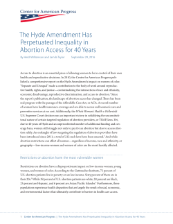The Hyde Amendment Has Perpetuated Inequality in Abortion