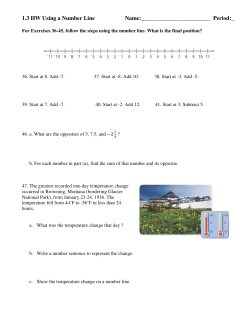 1.3 HW Using a Number Line Name