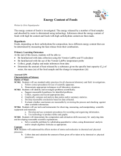 Energy Content of Foods