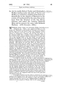 Taylors and Walker`s Railway Act (1862 No twr)