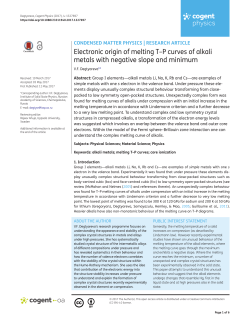 1 Electronic origin of melting T-P curves of alkali metals with