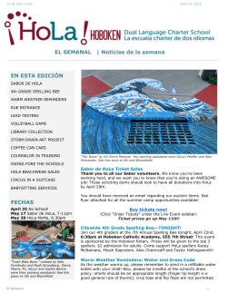 El Semanal 04/22/16 - Hoboken Dual Language Charter School