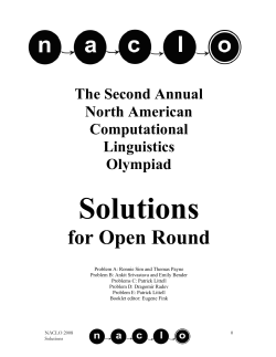 Solutions - North American Computational Linguistics Olympiad