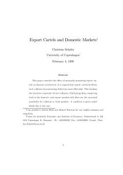 Export Cartels and Domestic Markets