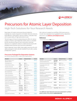 Precursors for Atomic Layer Deposition - Sigma