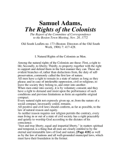 Rights of the Colonists