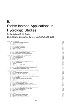 5.11 Stable Isotope Applications in Hydrologic Studies