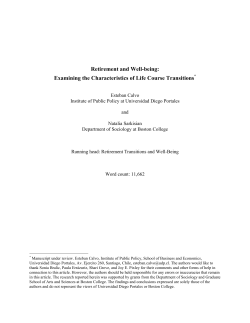 Retirement and Well-being: Examining the Characteristics of Life