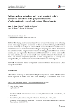 Defining urban, suburban, and rural: a method to