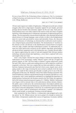 SULFIKAR AMIR (2013), The Technological State in Indonesia: The