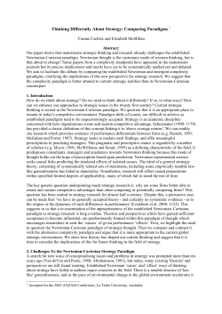 Thinking differently about strategy: comparing paradigms