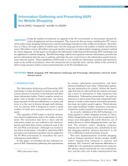 Information Gathering and Presenting (IGP) for Mobile Shopping