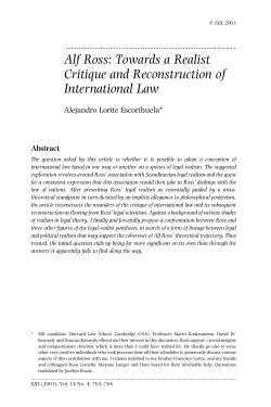 Alf Ross: Towards a Realist Critique and Reconstruction of
