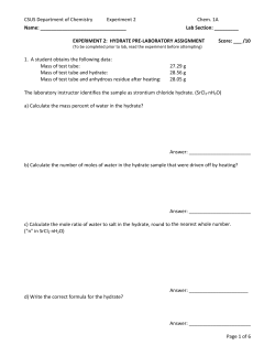 CSUS Department of Chemistry Experiment 2 Chem. 1A Page 1 of 6
