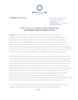 Austin to go blue in support of World Diabetes Day in support