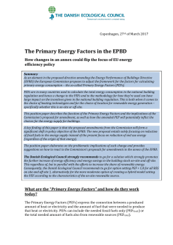 The Primary Energy Factors in the EPBD
