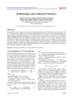 Radioisotopes and Analytical Chemistry