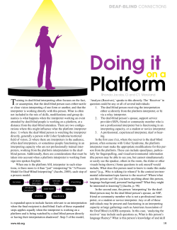 Summer 2012 VIEWS Deaf-Blind Connections article by Rhonda