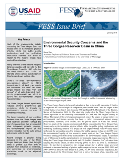 Environmental Security and the Three Gorges Reservoir Basin in