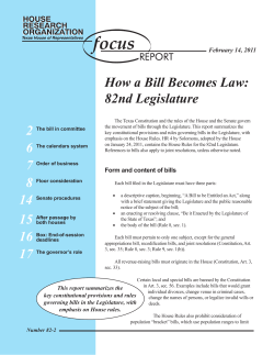 How a Bill Becomes Law: 82nd Legislature