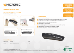 MICRONIC 1D AND 2D CODE READER Ordering information