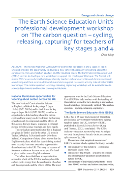 `The carbon question – cycling, releasing, capturing` for