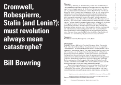 (and Lenin?): must revolution always mean catastrophe?