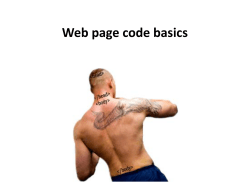 Web page code basics Web page code basics