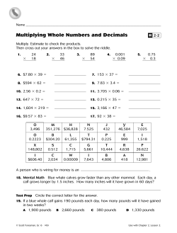 H2-2 Multiplying Whole Numbers and Decimals (p. 45)