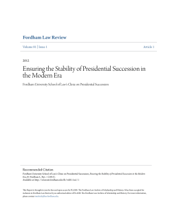 Ensuring the Stability of Presidential Succession in the Modern Era