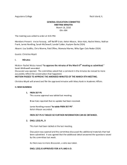 Augustana College Rock Island, IL GENERAL EDUCATION
