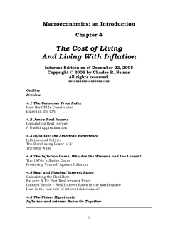 Chapter 4: The Cost of Living and Living with Inflation.
