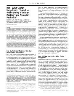 Iron−Sulfur Cluster Biosynthesis