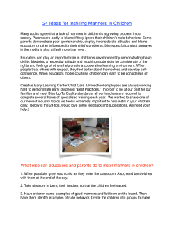 24 ideas for instilling manners - Creative Early Learning Center