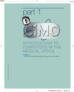 INTRODUCTION TO COMPUTERS IN THE MEDICAL OFFICE