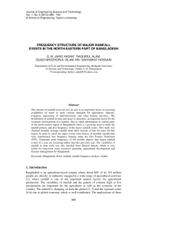Frequency structure of major rainfall events in the north