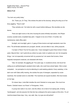 English Short Story &ndash; Second Prize Albino Fruit by Tan Sihan Albino