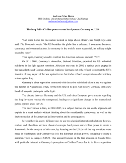 The Iraq Fall &ndash; Civilian power versus hard power: Germany vs. USA