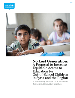 No Lost Generation: A Proposal to Increase