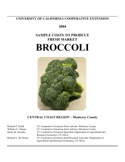 Sample Costs to Produce Fresh Market Broccoli, Central Coast