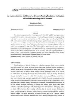 An Investigation into the Effect of L1 (Persian) Reading Product on