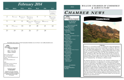 February 2014 Newsletter - Willcox Chamber of Commerce and