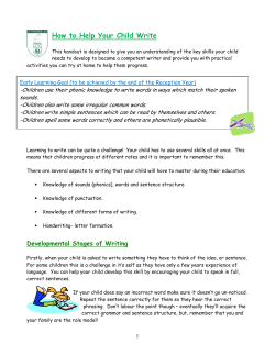 How to Help Your Child Write - St John`s Meads C of E Primary School