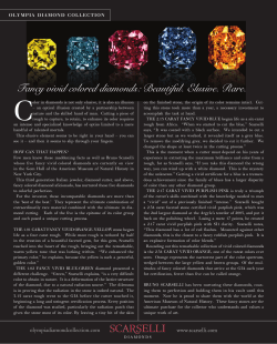 Fancy vivid colored diamonds: Beautiful. Elusive. Rare.
