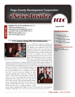 august 2016 newsletter - Tioga County Development Corporation