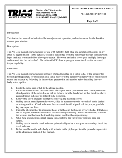 PRO-GEAR OPERATOR Introduction This instruction