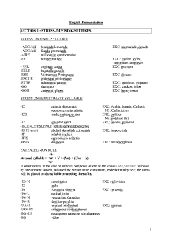 STRESS-IMPOSING SUFFI8ES STRESS ON FINAL SYLLABLE